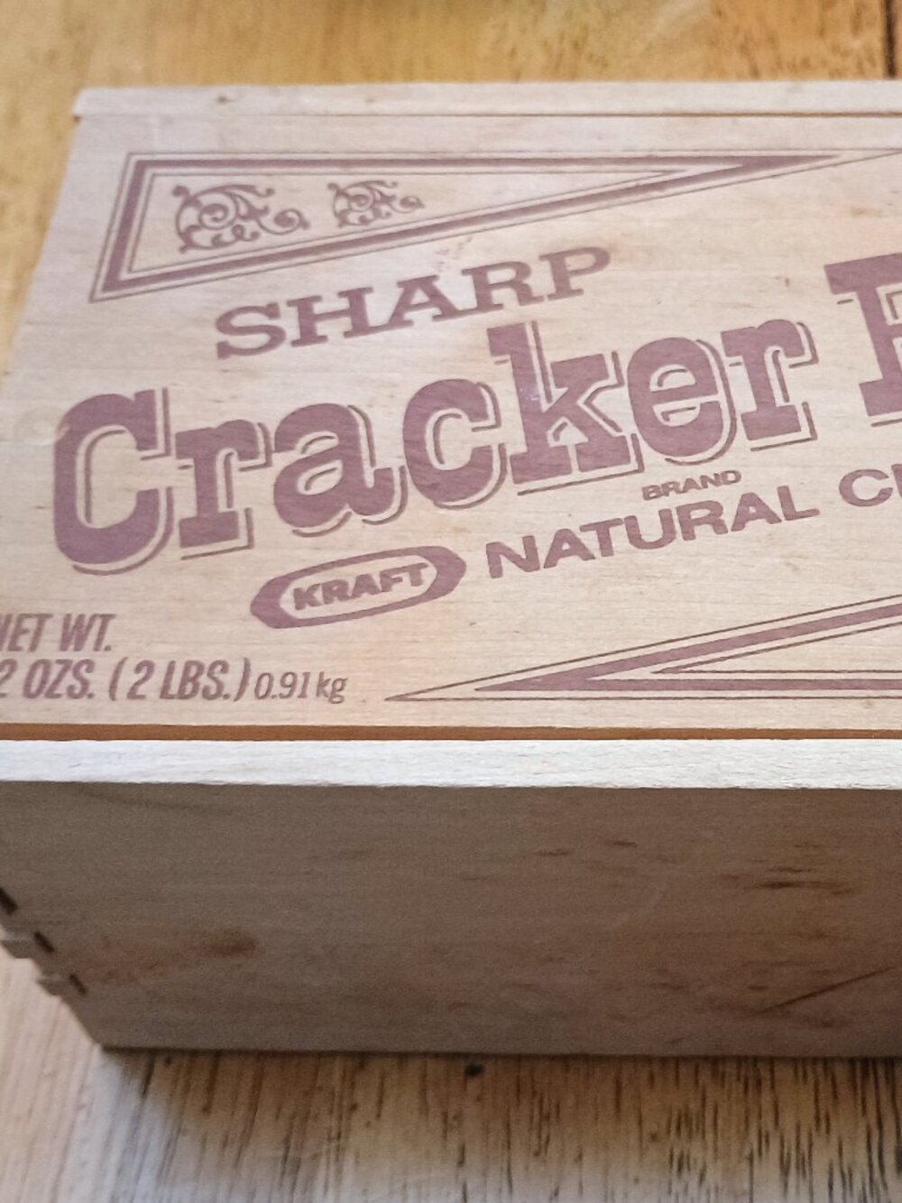 vintage Kraft Cracker Barrel wooden cheese box